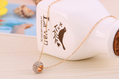 新款時(shí)尚韓國(guó)飾品 鑲鉆O字鏈項(xiàng)飾與立體圓形合金吊墜的批發(fā)指南